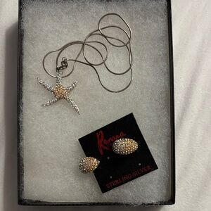 Roma Silver and Gold Starfish Necklace Set